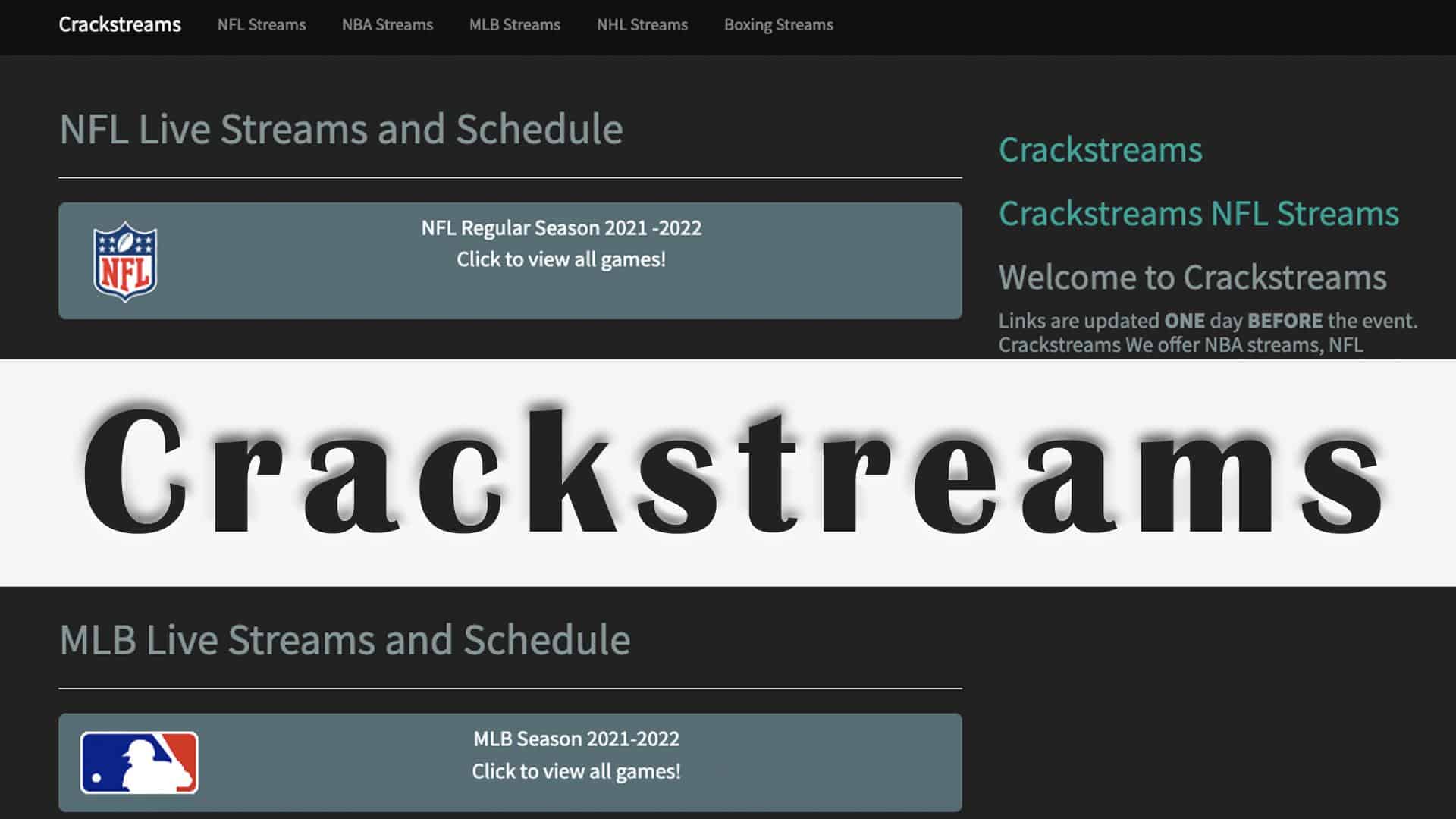 CrackStreams HD live sports streaming platform